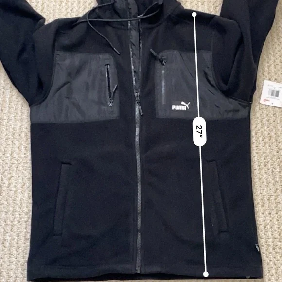 PUMA | Fleece Jacket Polar Hooded Zip-up Small - Picture 10 of 11